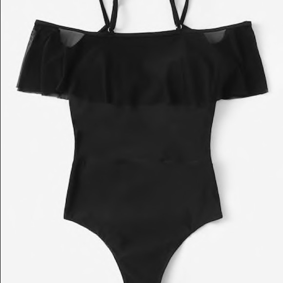 Swimsuit Mesh Top Black One Piece Size M NWT - Picture 3 of 5